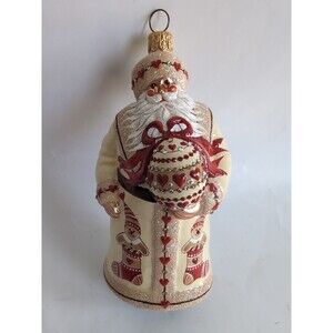 Patricia Breen Splendid Santa Gingerbread Hearts 5 1/4” Christmas Ornament